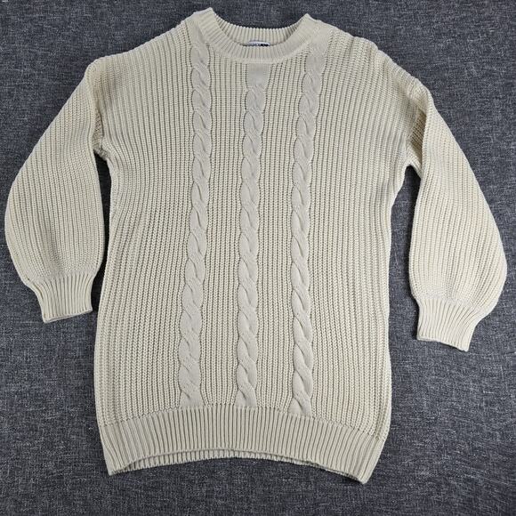 NWT Fashion Nova Kelly Sweater Mini Dress Cream Size 2X Cable Knit - Picture 1 of 8